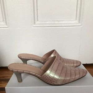 Maryam Nassir Zadeh Iridescent Croc Mules